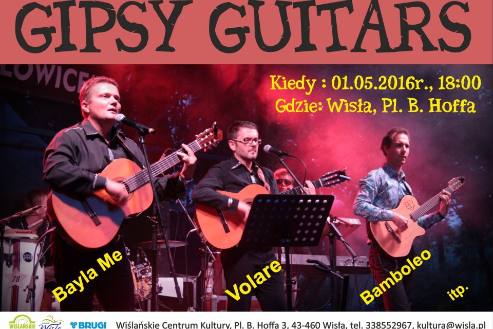 Plakat dotyczący koncertu Guipsy Gitars